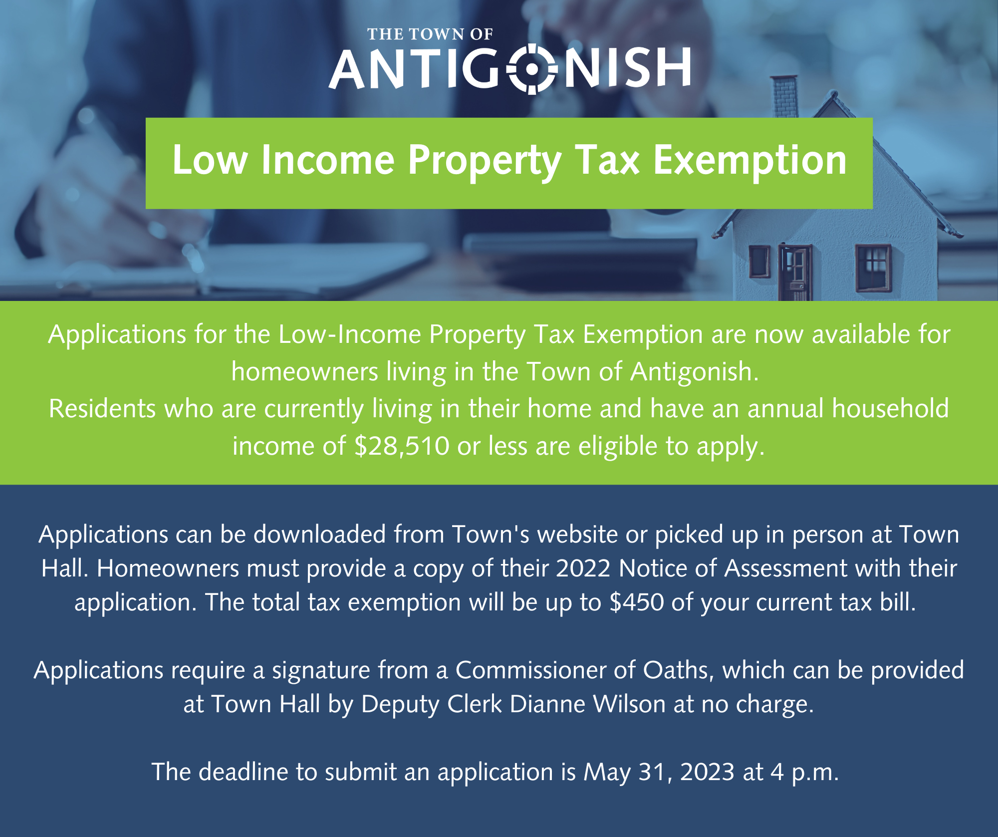 Low Income Property Tax Exemption Town News