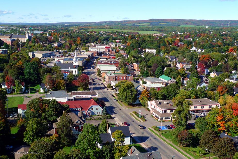 Aerial photo of Antigonish by F.X. MacDonald Aereal photo showing Antigonish Nova Scotia